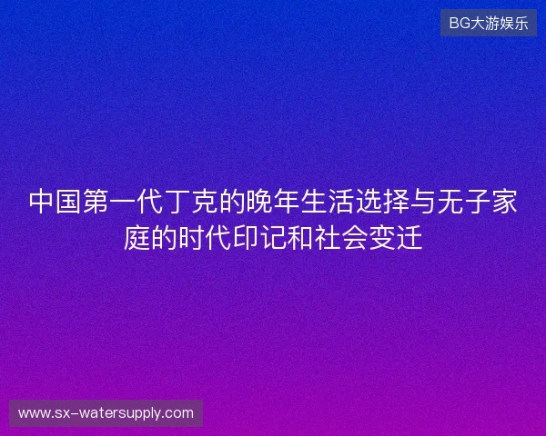 中国第一代丁克的晚年生活选择与无子家庭的时代印记和社会变迁